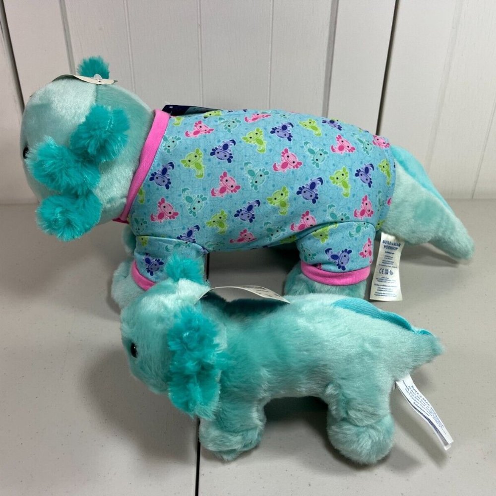 NEW Build A Bear Mint Green Axolotl 18" Long w/ Pajamas and Mini Buddy 9" - Picture 2 of 6